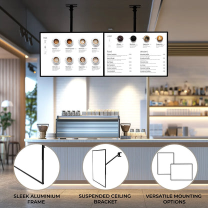 LED Advertising Menu and Poster Light Box A2 - Compact Professional Display