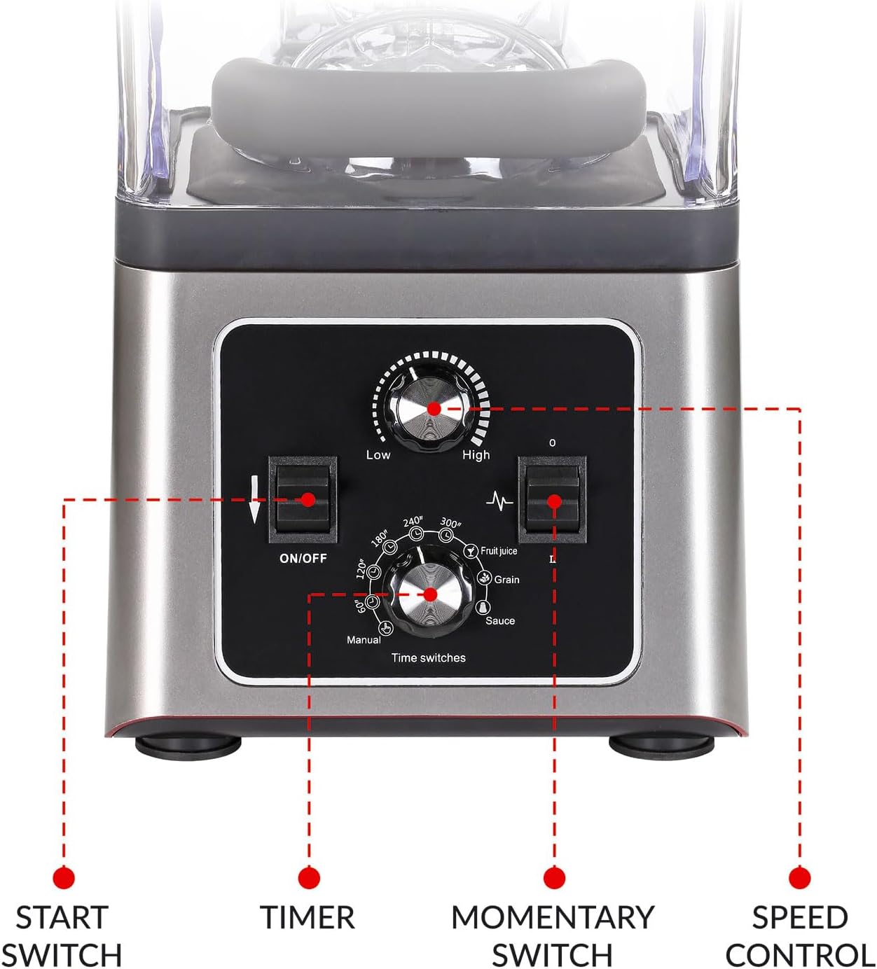 Keloo Commercial Blender 2.5L with Sound Enclosure - 2200W Professional