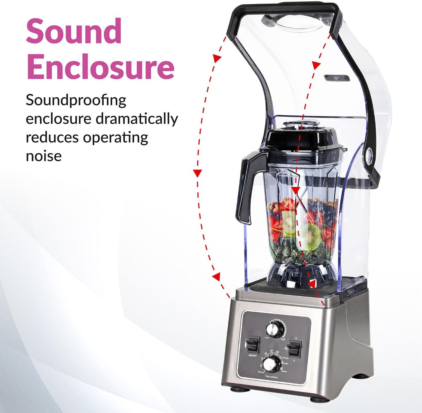Keloo Commercial Blender 2.5L with Sound Enclosure - 2200W Professional