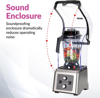 Keloo Commercial Blender 2.5L with Sound Enclosure - 2200W Professional